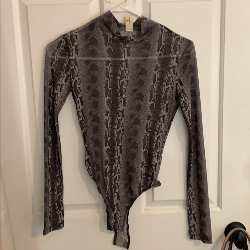 Luna b snakeskin mesh bodysuit
